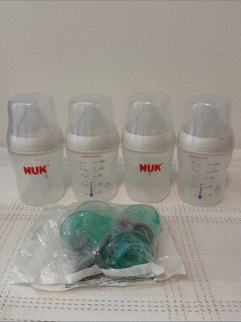 Nuk Perfect Match Natural Bottle 5 oz, 4-pack and Comfy Pacifiers 6-pack